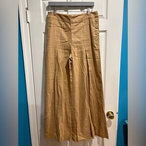 Anthropologie Elevenses wide leg linen blend buttons  pants 12 being new w tags